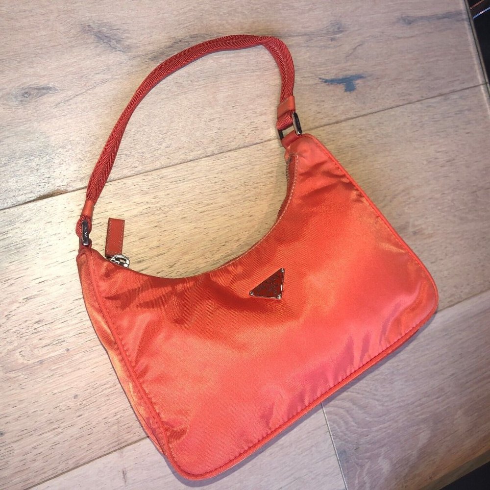 Prada Shoulder Bag - Tessuto Hobo, Orange Nylon